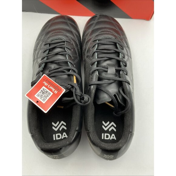 IDA Classica FG Soccer Cleats Black Leather Lace-Up Woman Size 9 - Picture 3 of 9